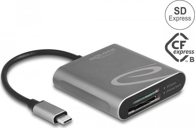 Czytnik Delock Delock USB Type-C Card Reader fur SD Express und CFexpress Speicherkarten