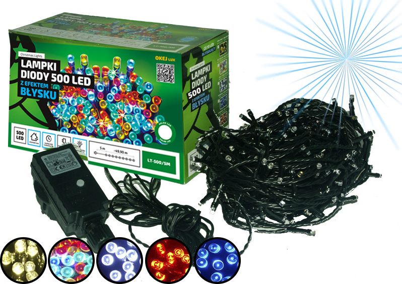 Lampki choinkowe Multimix.pl 500 LED białe ciepłe