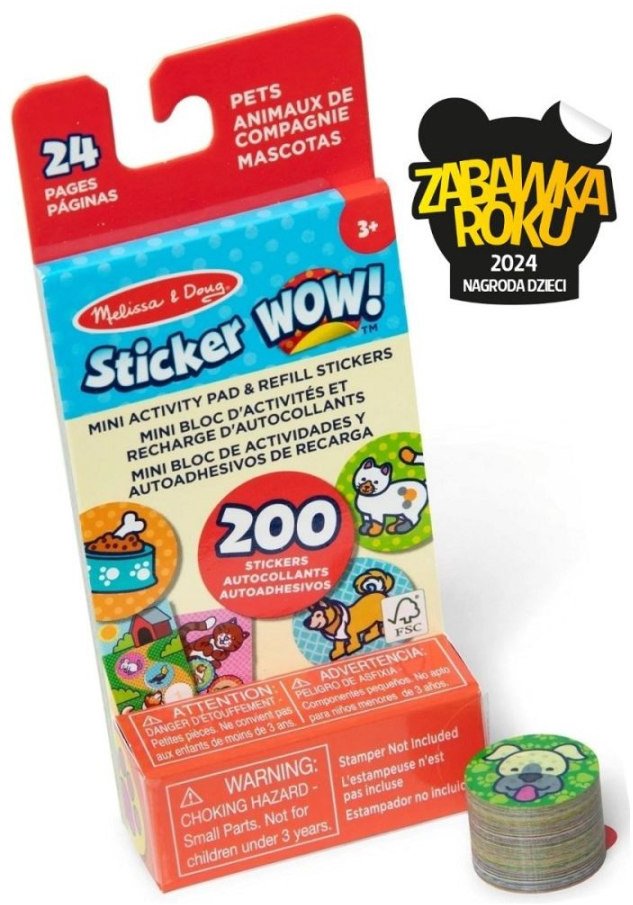 Nefere Sticker Wow - wkład + mini książeczka - Zwierzęta domowe