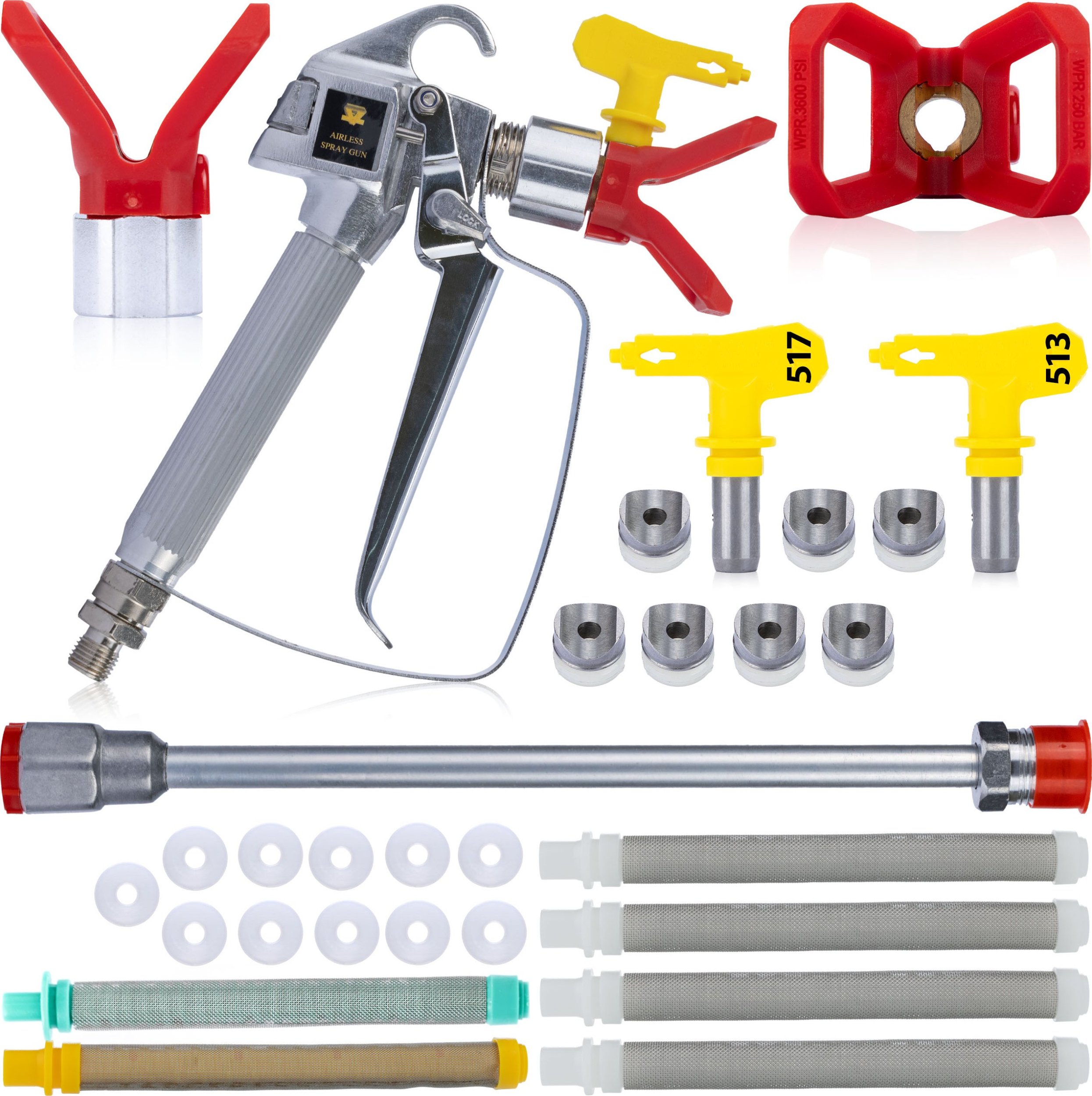 Rosfix PISTOLET DO MALOWANIA MALARSKI LANCA 50CM 2xDYSZA 7xFILTR 18xUSZCZELKI HQ