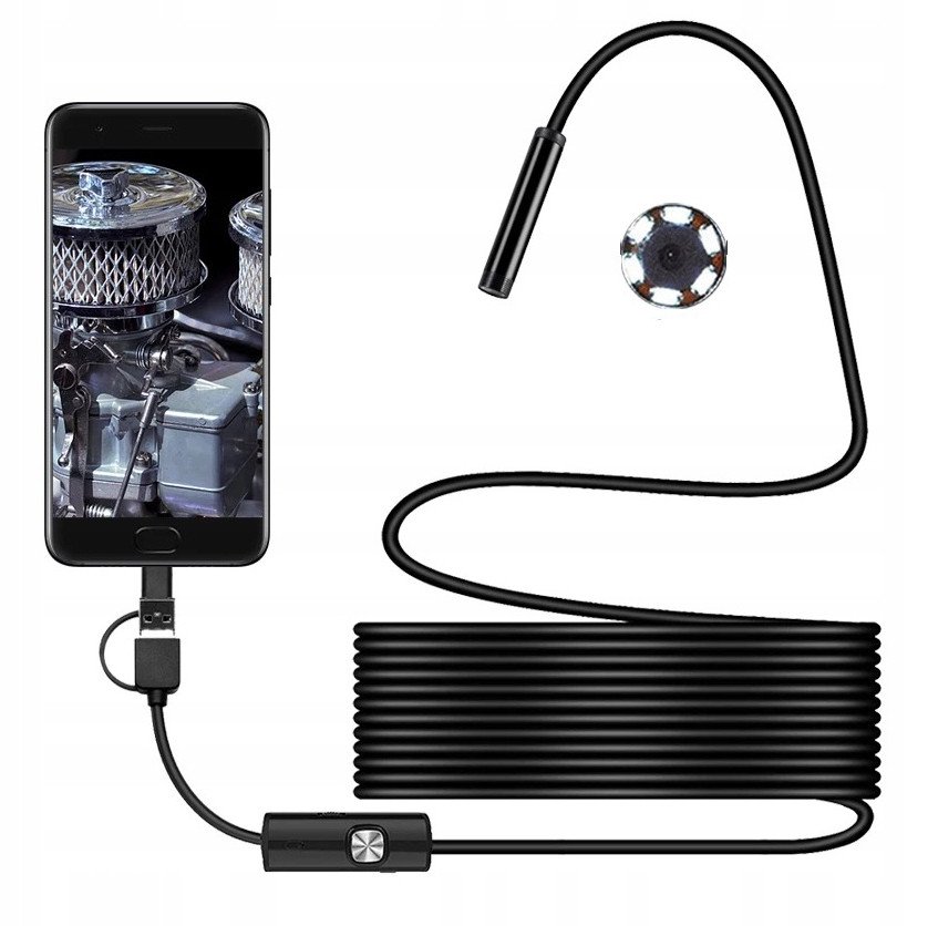 KAMERA ENDOSKOPOWA 6xLED Inspekcyjna ANDROID PC 5m