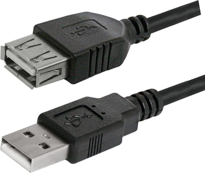 Kabel USB Logo USB-A - USB-A 1.8 m Czarny (15850)