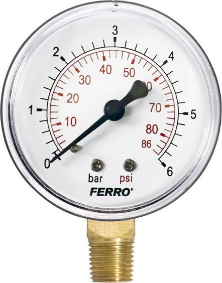 Ferro Manometr 63mm 1/4" 0-6bar radialny boczny - M6306R