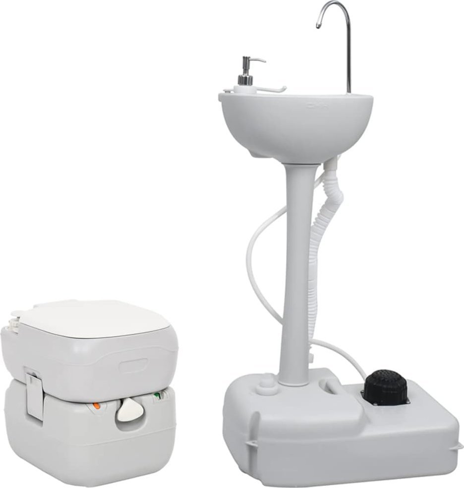vidaXL vidaXL Przenośna toaleta kempingowa z umywalką