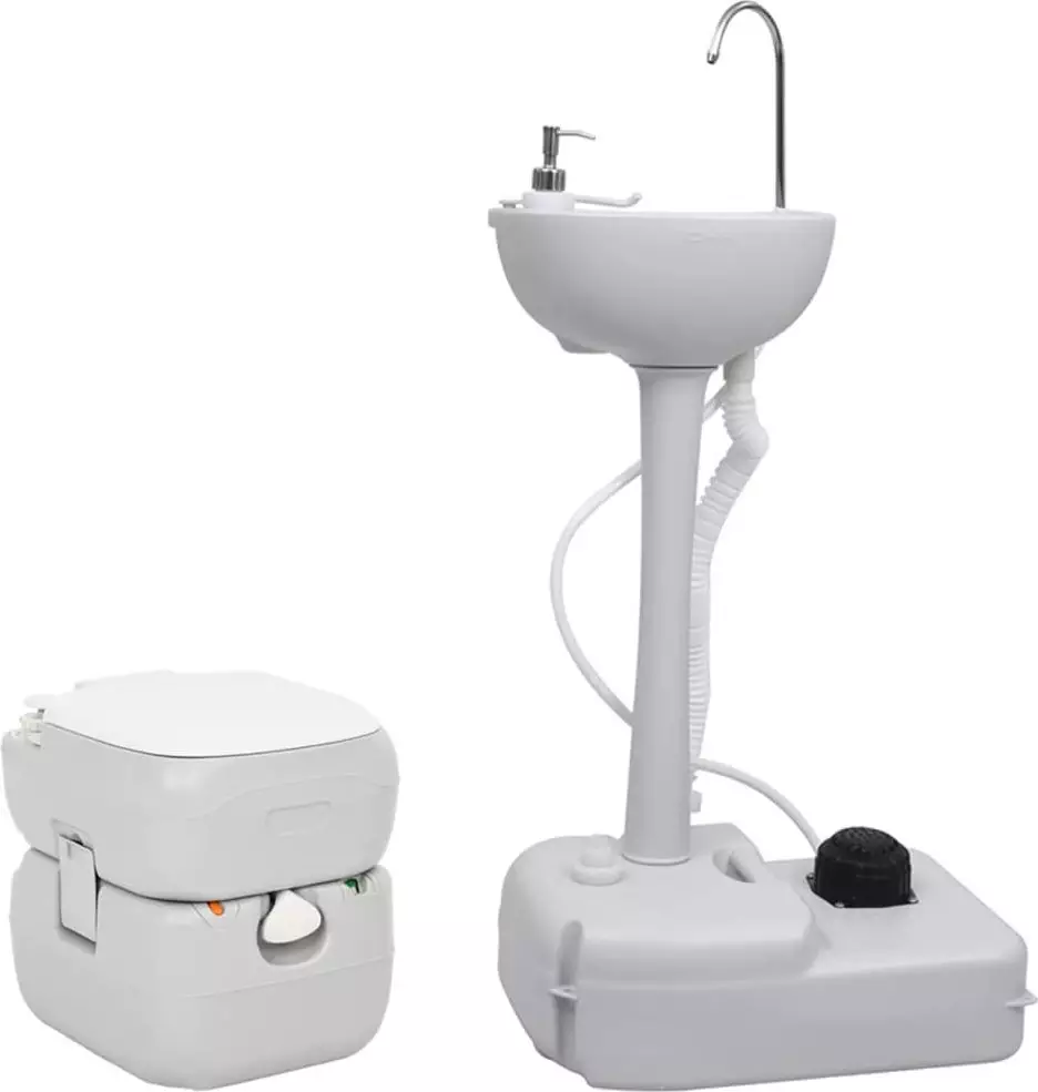 vidaXL vidaXL Przenośna toaleta kempingowa z umywalką