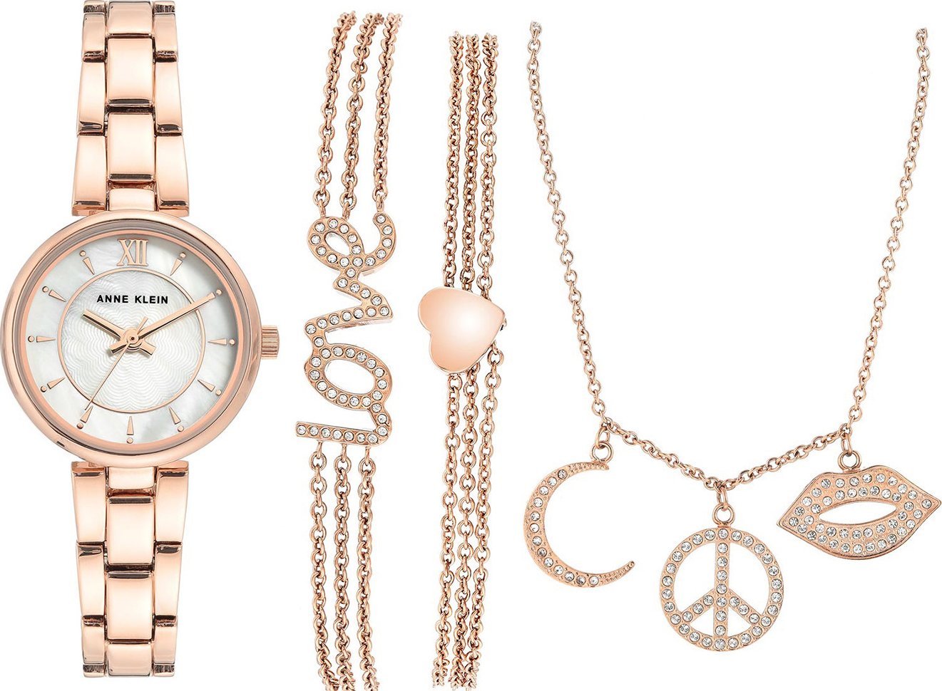 Zegarek Anne Klein Zegarek damski Anne Klein AK-3598RGST różowe złoto