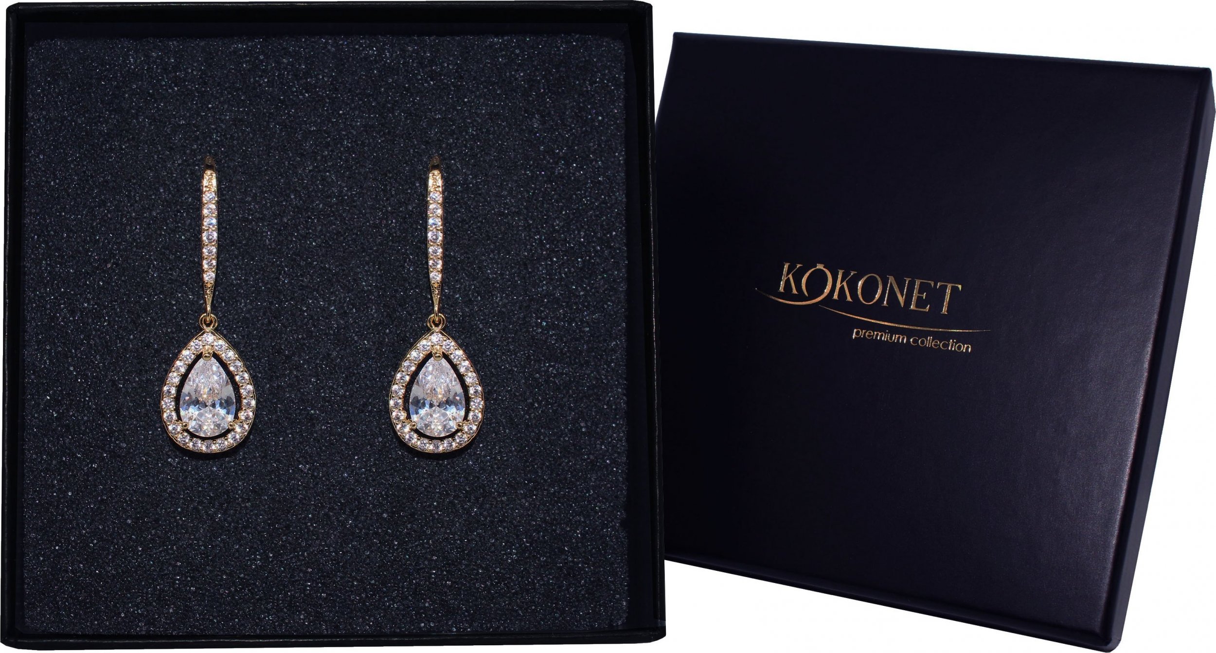 KOKONET KOLCZYKI ZŁOTE łezki ażurowe LEKKIE aaa ŚLUBNE