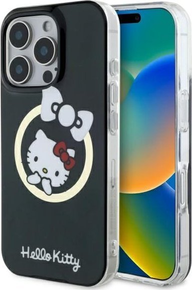 Hello Kitty Hello Kitty HKHMP16LHFLBK iPhone 16 Pro 6.3" black/black hardcase IML Fun bow Magsafe