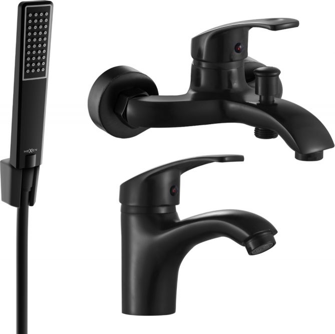 Mexen Mexen Fabia R72 zestaw wannowy, czarny - 746503R72-70