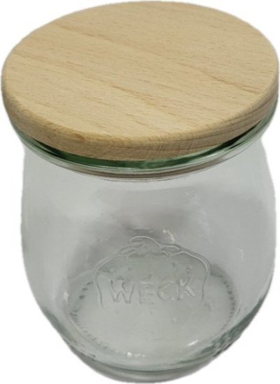 Wamar-Sosenka Zestaw Słoików WECK Pojemność 220 ml średnica 60mm 6 sztuk + Drewniane wieka