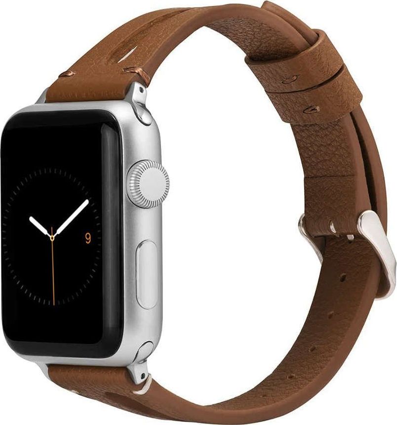 Alogy Alogy Elegancki pasek skórzany Leather do Apple Watch 42/44/45mm Brązowy uniwersalny