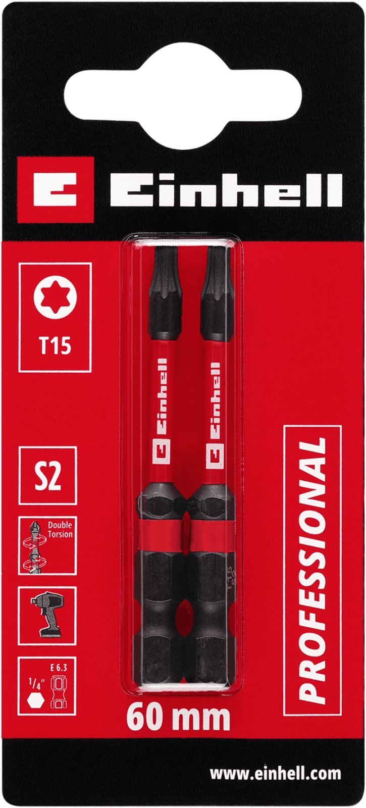 BITY PODWÓJNIE SKRĘTNE T15 S2 60 MM 2 SZT.