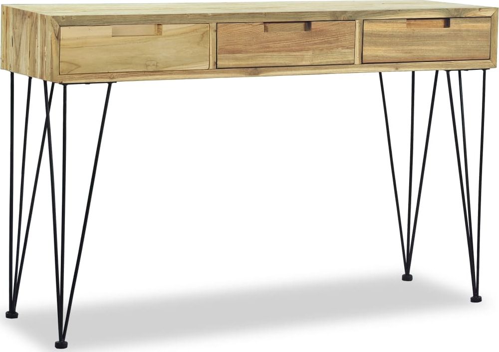 vidaXL Stolik konsola, 120 x 35 x 76 cm, lite drewno tekowe