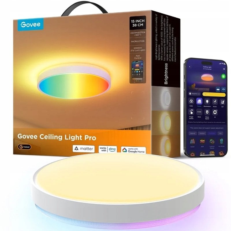 Lampa sufitowa Govee Lampa sufitowa 38cm RGBICWW