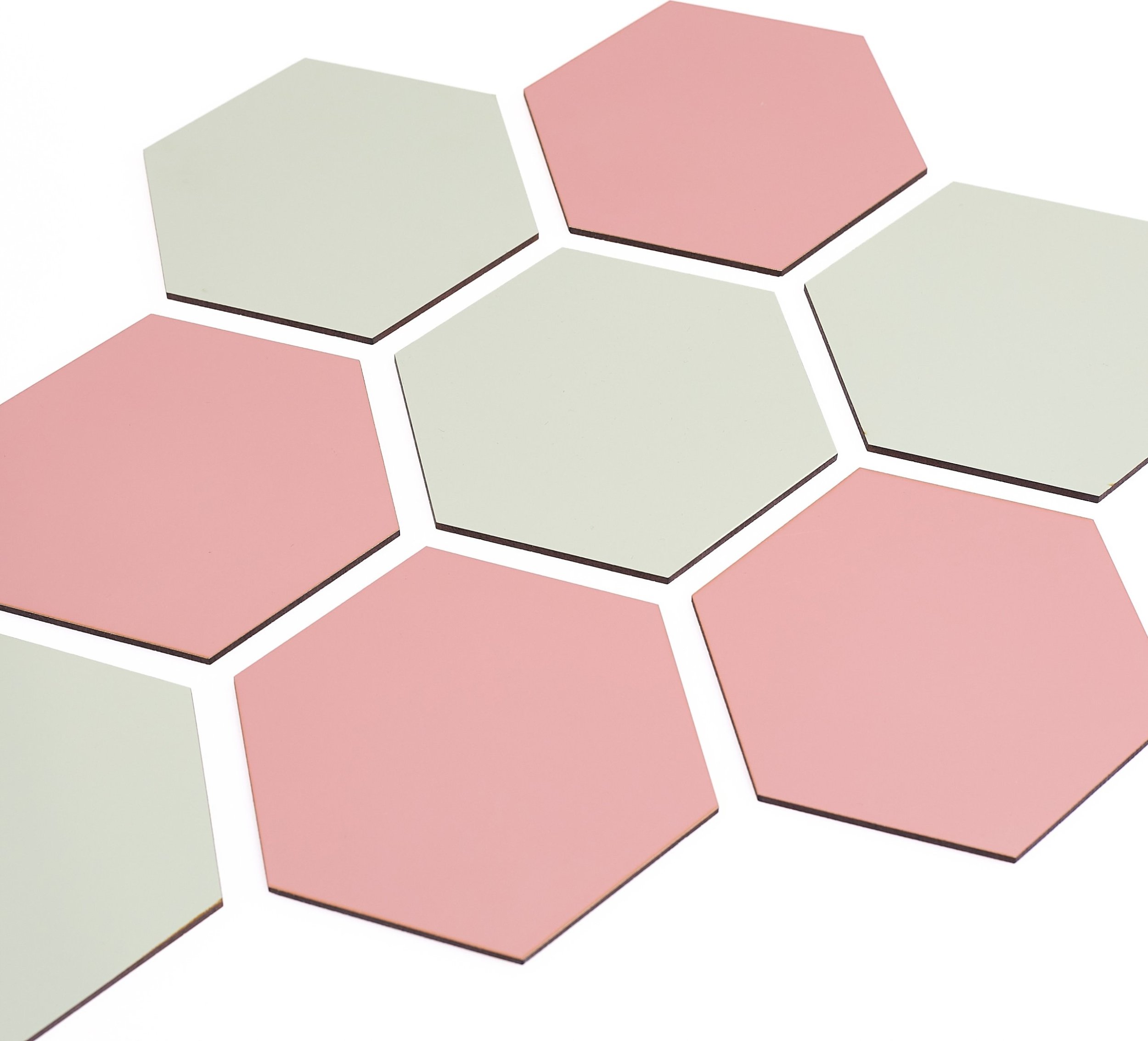 Techrebal PENELE DEKORACYJNE LAMELE ŚCIENNE HEKSAGON RÓŻOWE