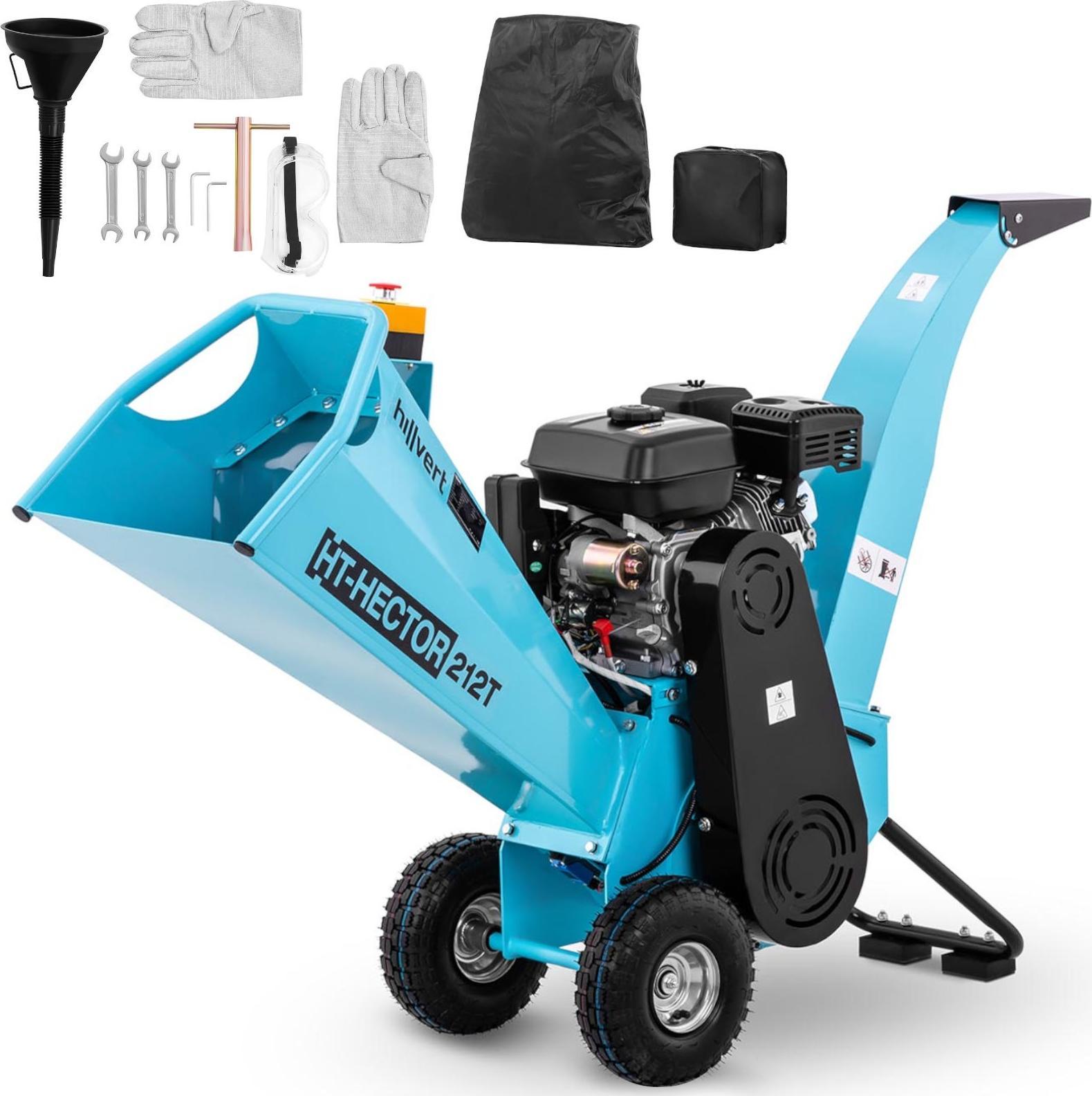 Rozdrabniacz Hillvert Rozdrabniacz niszczarka rębak do gałęzi krzewów spalinowy mobilny śr. 8 cm 7 KM Rozdrabniacz niszczarka rębak do gałęzi krzewów