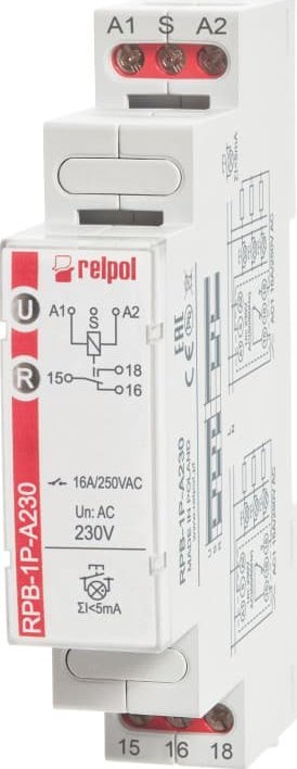 Relpol Przekaźnik bistabilny 1P 230VAC 16A RPB-1P-A230