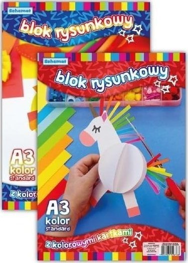 SCHEMAT Blok rysunkowy A3/20K 80g kolorowy (10szt)