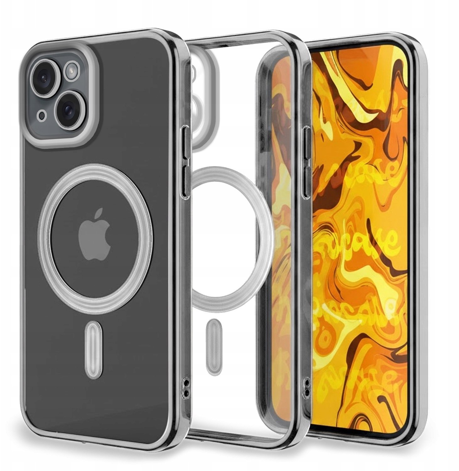 Etui Do Apple iPhone 15 Plus (Do Magsafe, Srebrne, Metal, Ochronne, Case)