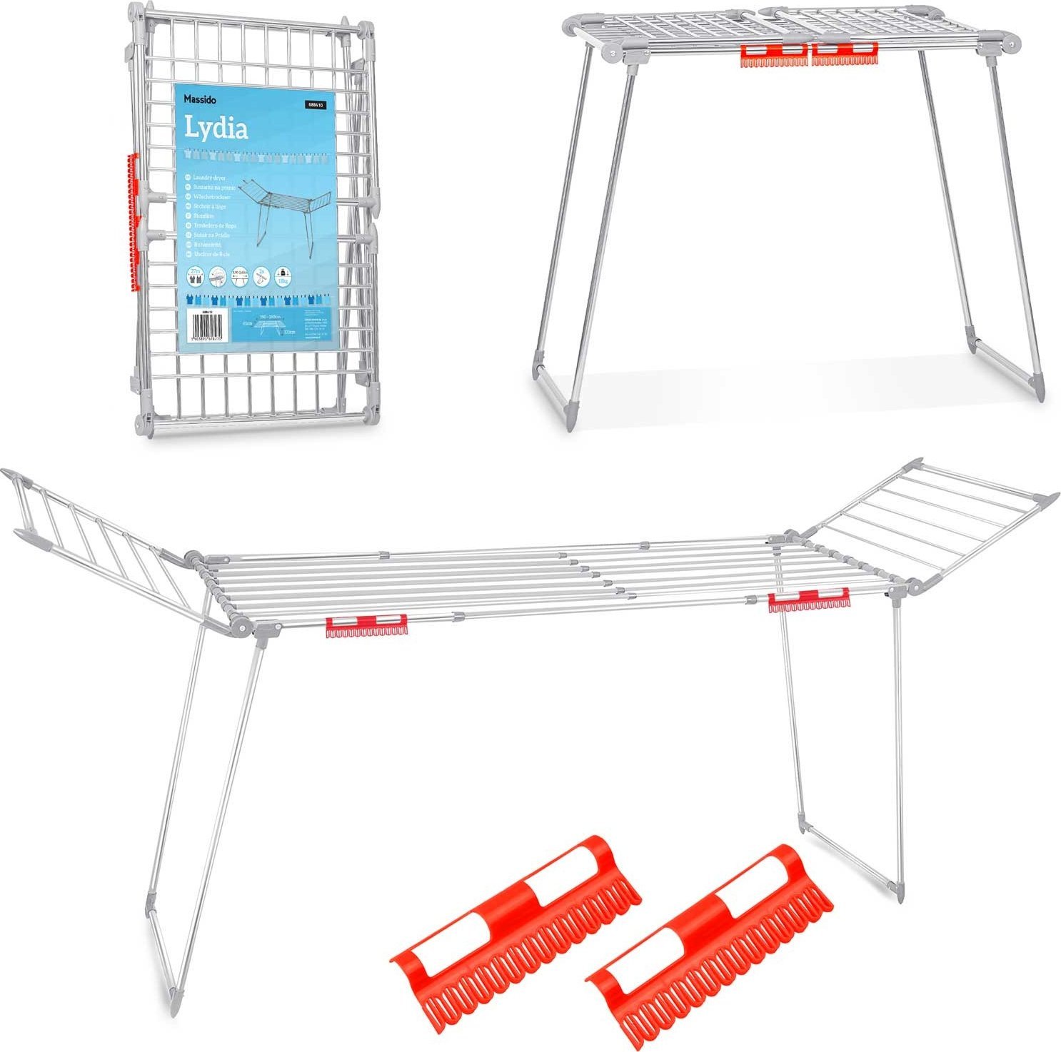 Suszarka na pranie Massido Suszarka na pranie stojąca rozkładana Lydia 27 mb stal nierdzewna