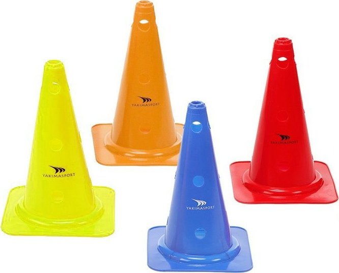 YakimaSport Pachołek wysoki z dziurami 38 cm czerwony