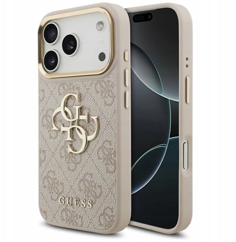 Guess Etui 4G Big 4G Classic Logo do iPhone 17 Pro różowy złoty