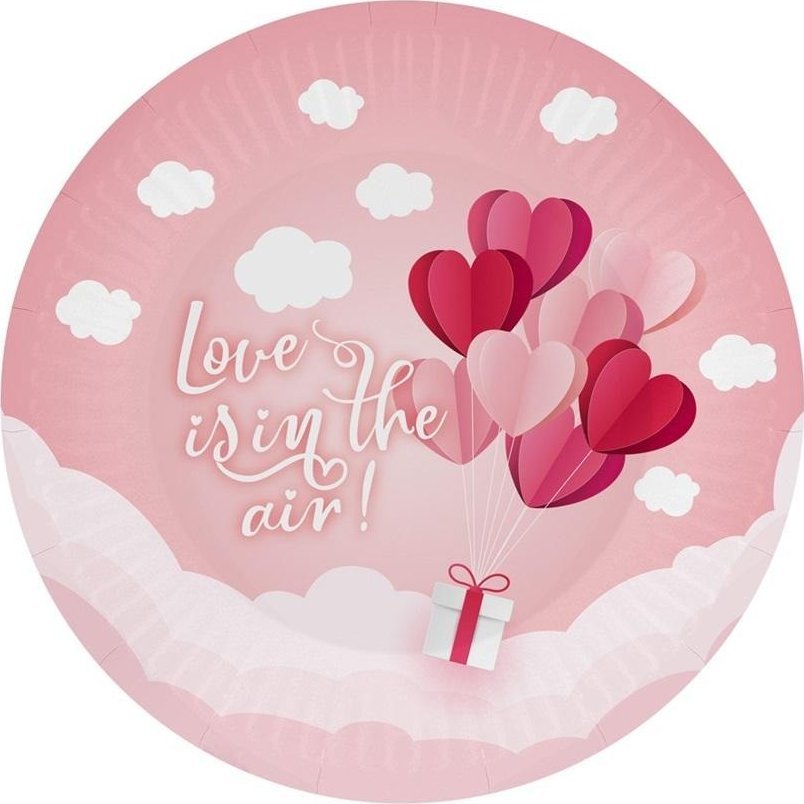 Talerzyki papierowe Love 18cm 6szt