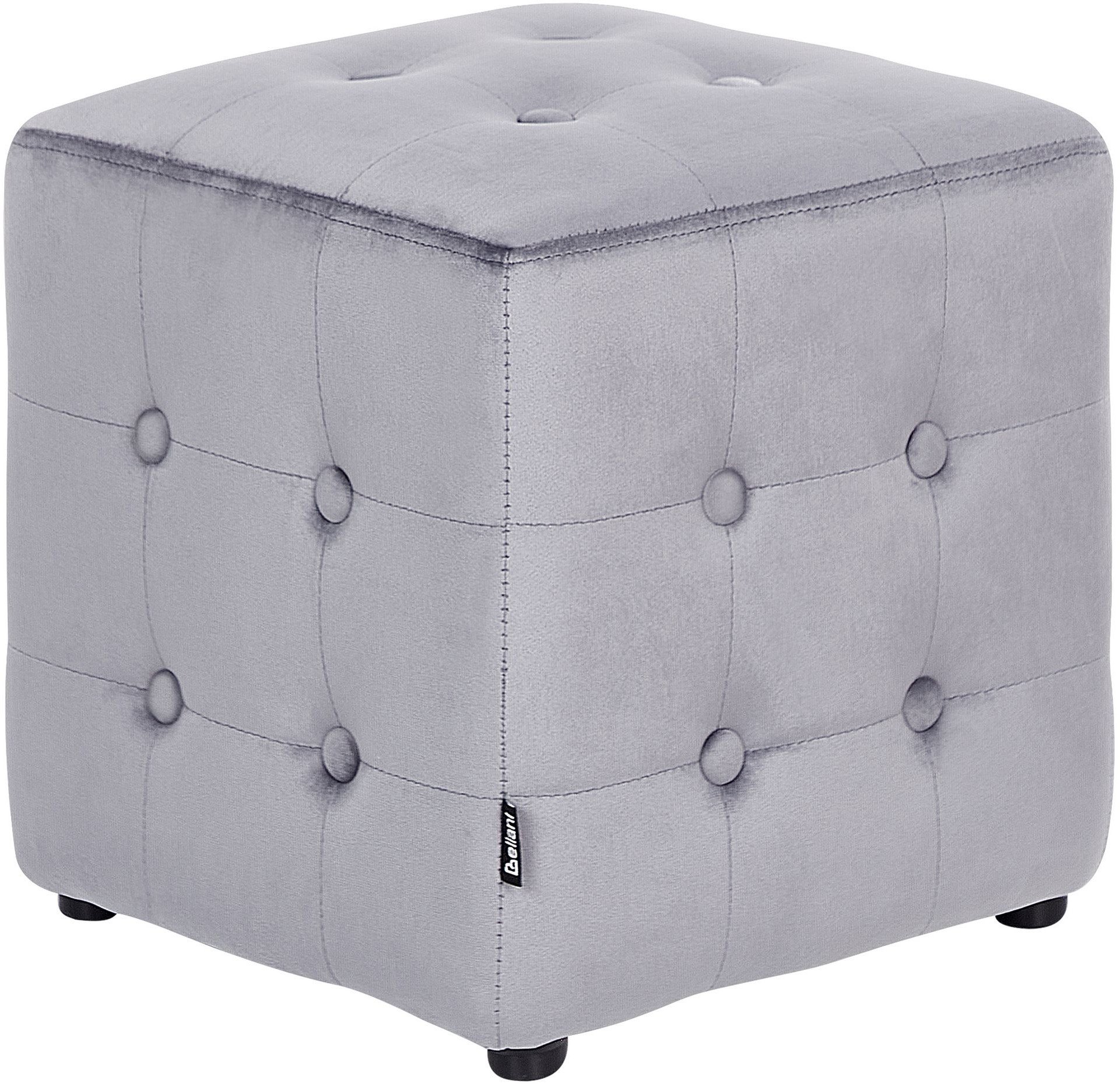 Puf welurowy 36 x 36 x 39 cm szary WISCONSIN