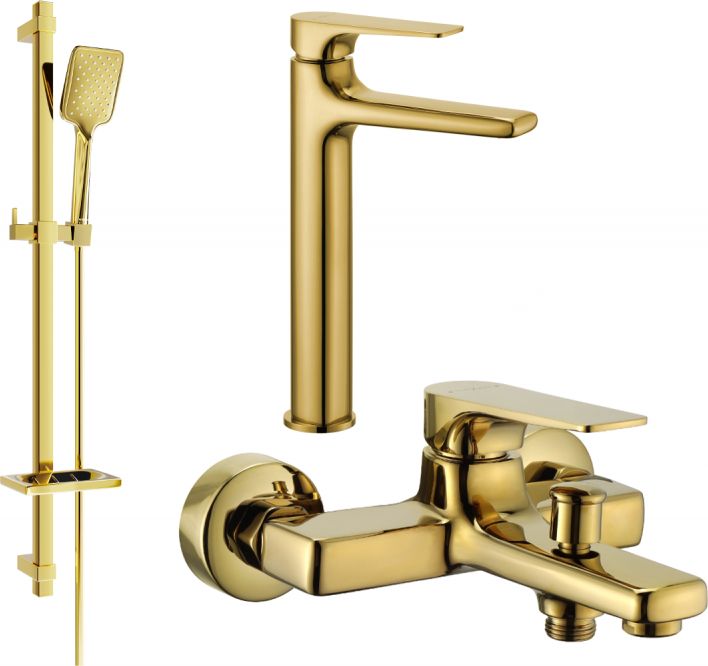 Mexen Mexen Lynx DQ62 zestaw wannowy, złoty - 745913DQ62-50