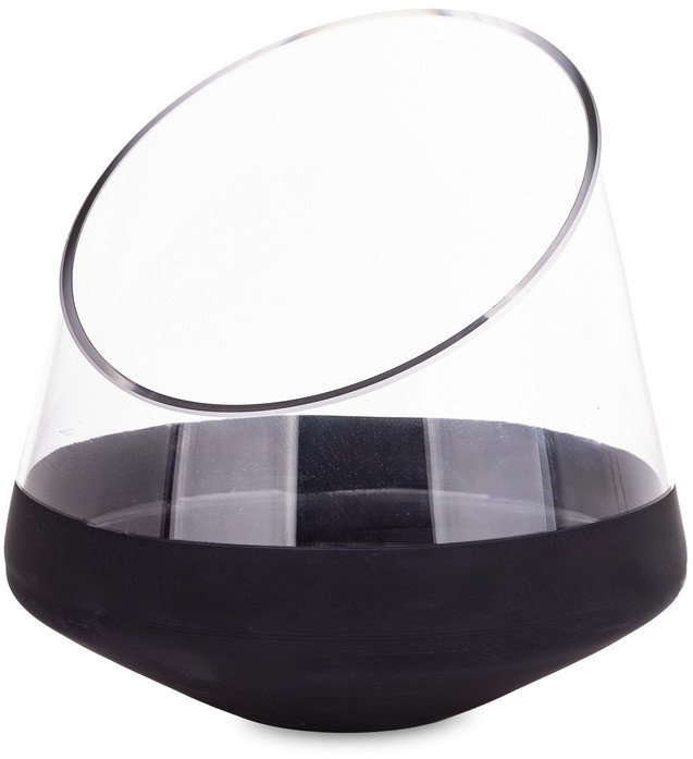 Elegancki Szklany Wazon ozdobny do Wnętrz 19,5cm x 19cm x 19cm