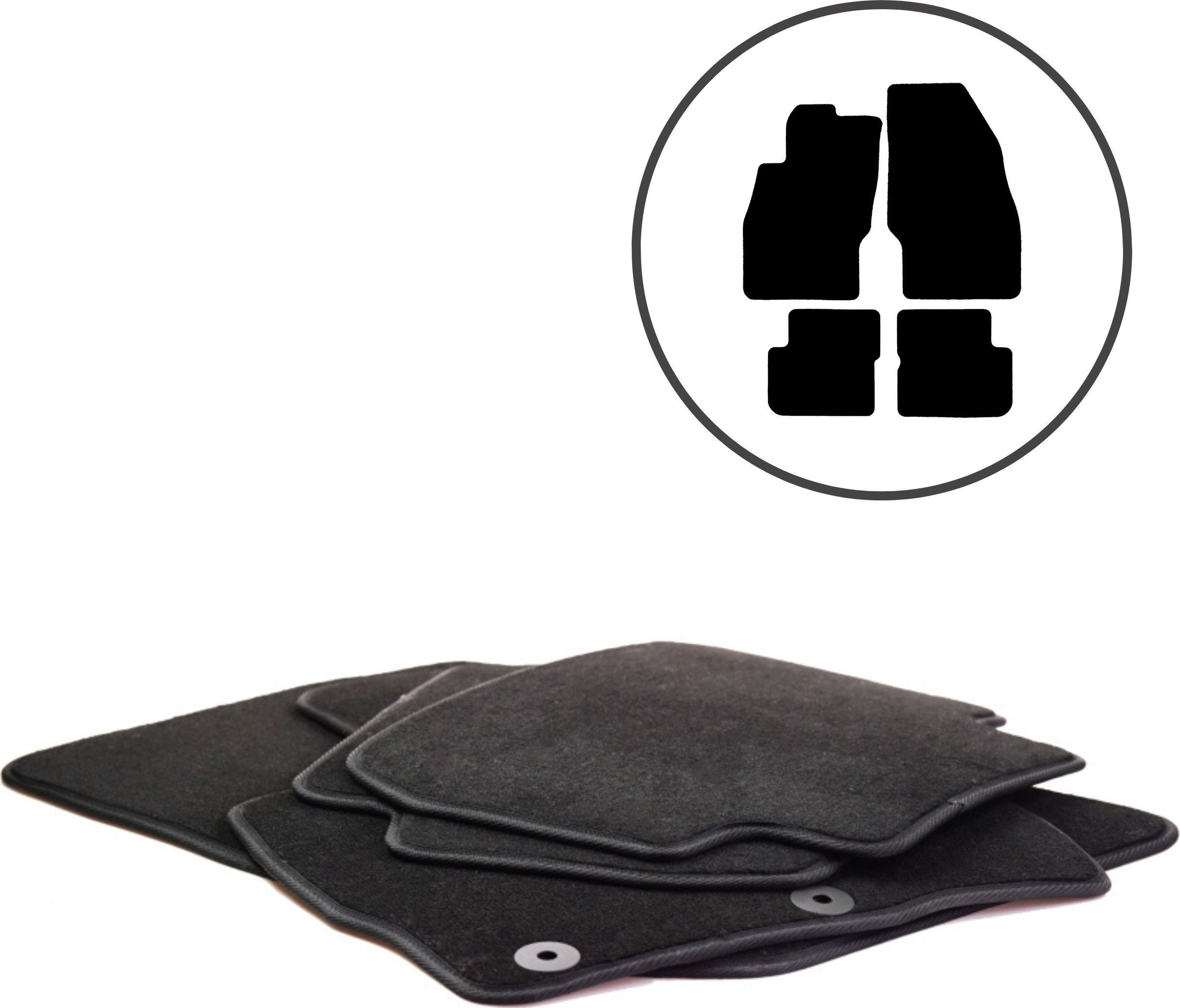 Dikel Dywaniki samochodowe welurowe 4szt. Opel Corsa E