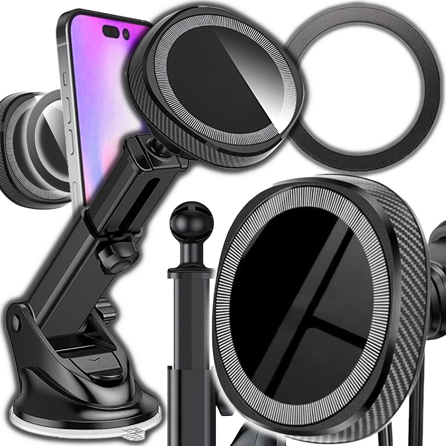 Uchwyt samochodowy MAGNETYCZNY na telefon SZYBĘ kokpit do telefonu MAGSAFE MAG-HO2