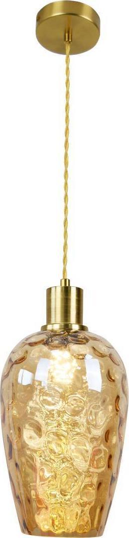 Lampa wisząca Polux LAMPA wisząca LAGRI 318831 Polux szklany ZWIS do sypialni loftowy bursztynowy