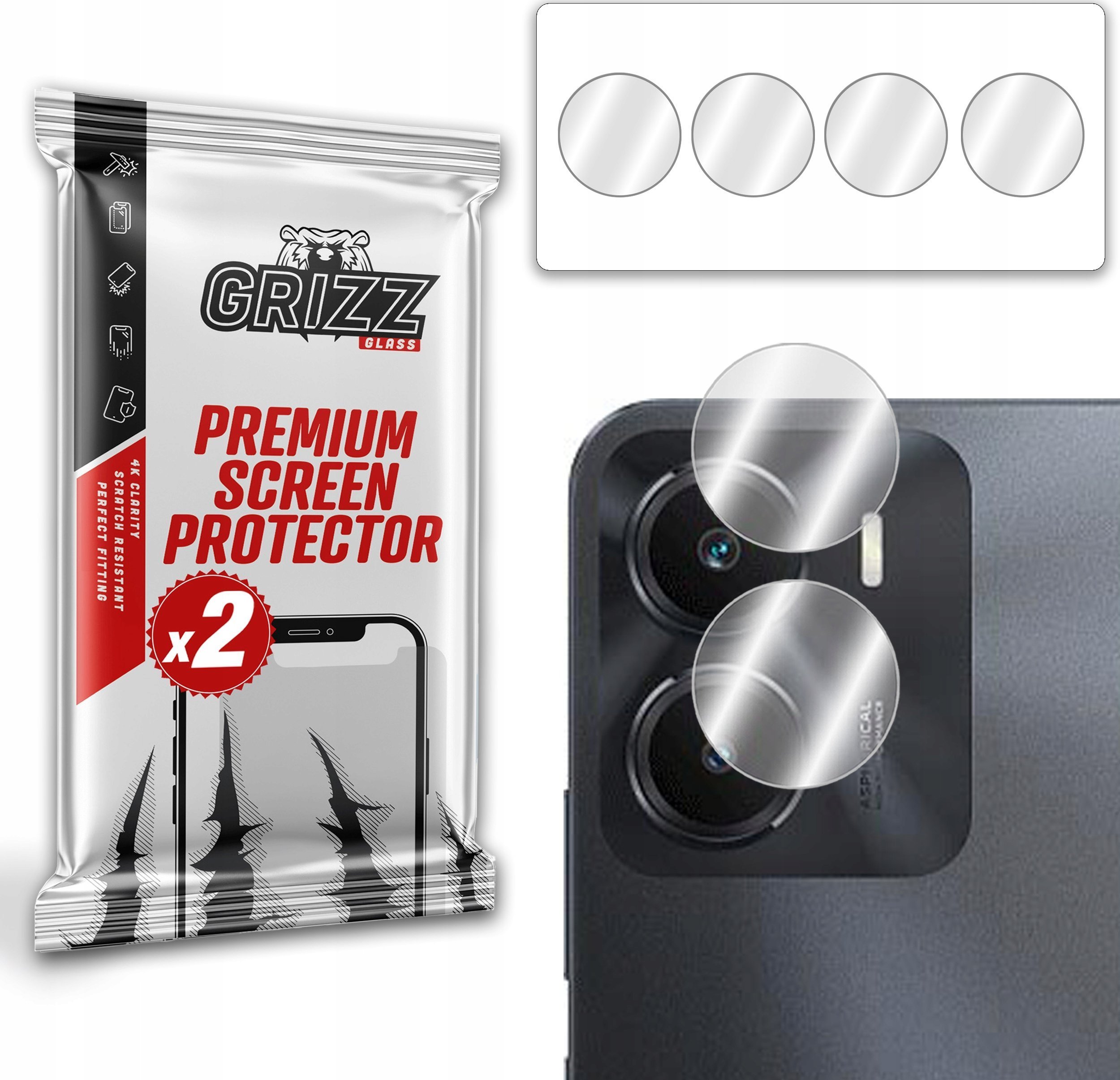 GrizzGlass Szkło na aparat GrizzGlass HybridGlass Camera Vivo IQOO Z7i