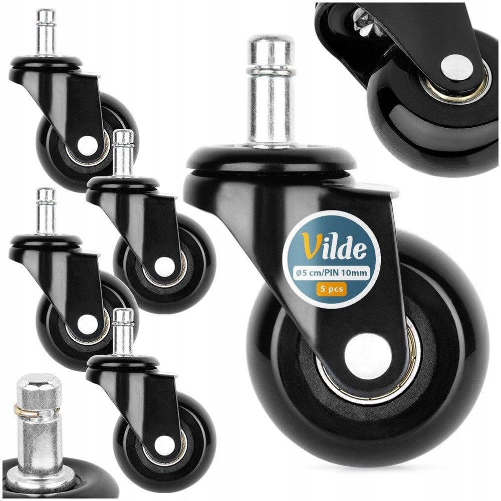 Kółka do Fotela Kauczukowe Obrotowe VILDE Śr. 5 cm 5 szt.