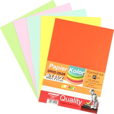 Polsirhurt Papier ksero A4 80g mix kolorów 100 arkuszy