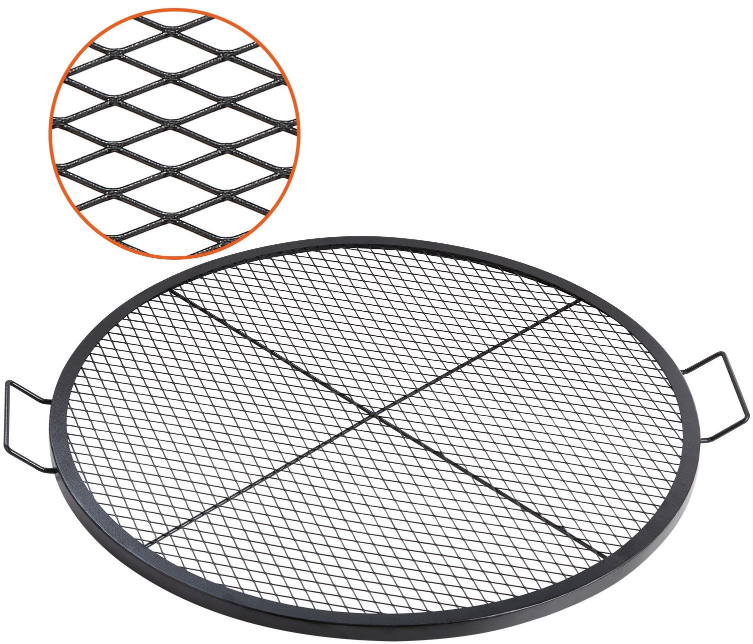 Ruszt do ogniska 91 cm - stalowy z uchwytem - przenośny grill turystyczny