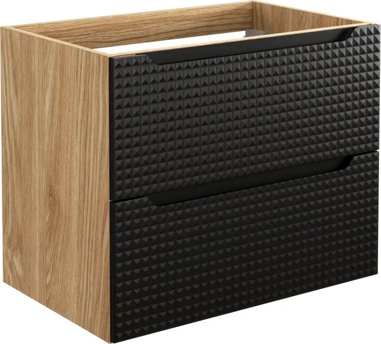 Comad Szafka pod umywalkę LUXOR BLACK 82-70-2S 70cm dąb olejowany/czarna COMAD