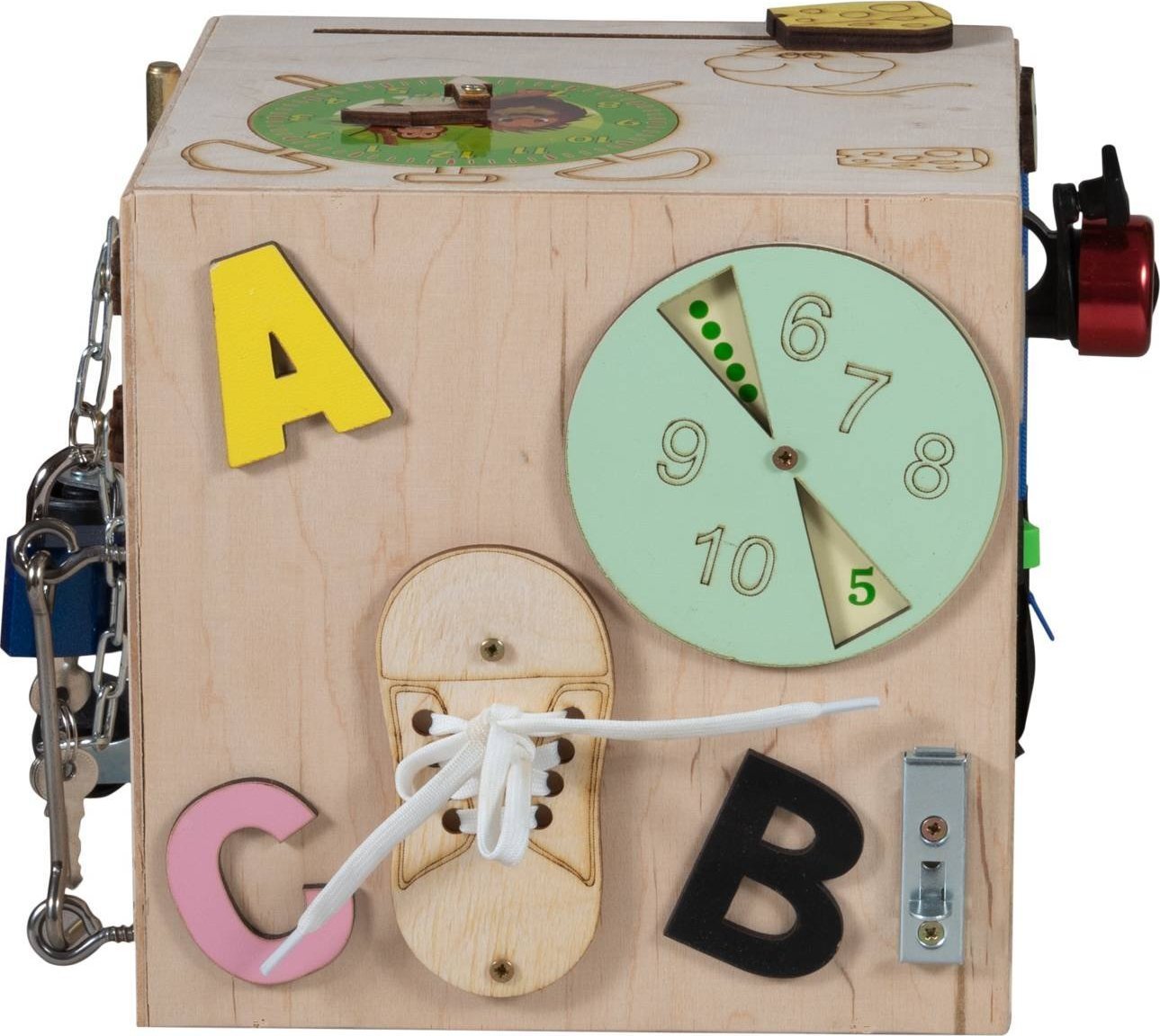 KIK Kostka manipulacyjna drewniana sensoryczna 20,5cm