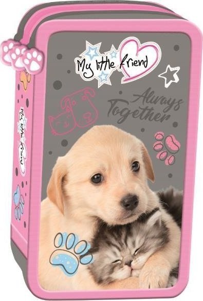 Piórnik St. Majewski Piórnik potrójny z wyposażeniem My Little Friend - Kot/Pies CACA