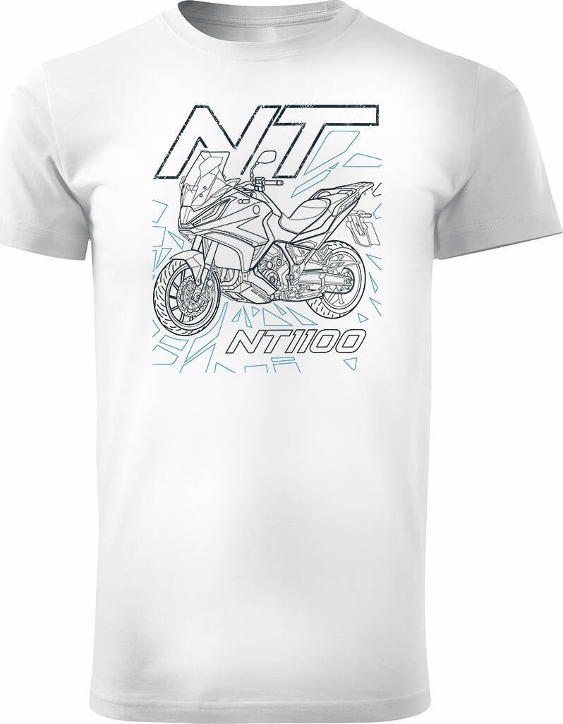 Topslang Koszulka z motocyklem na motor Honda NT 1100 męska biała REGULAR XXL