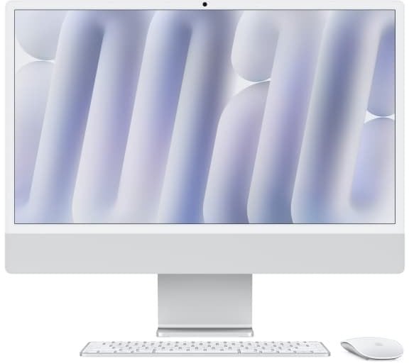 APPLE iMac Z1K1 59,62cm 23,5Zoll Nano Glas M4 10C CPU/10C GPU/16C N.E. 32GB 2TB SSD Gbit Eth MM NumKey TID DE Silber
