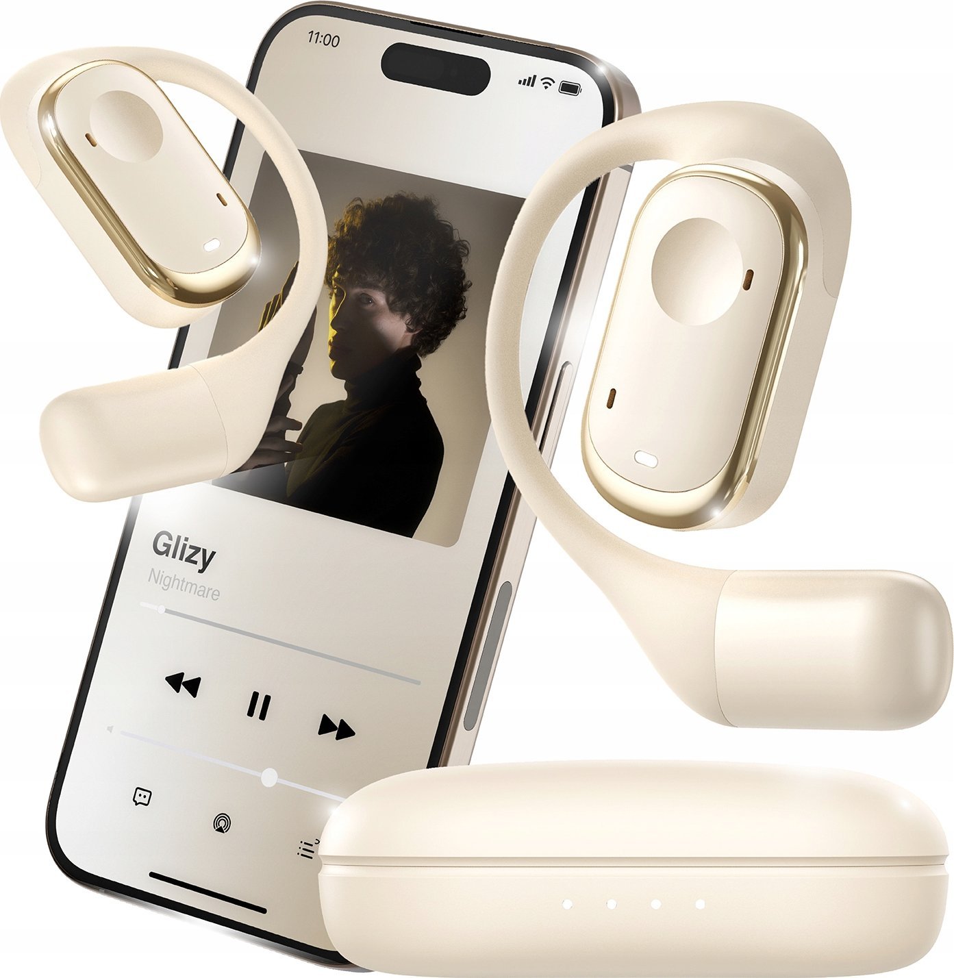 SŁUCHAWKI BEZPRZEWODOWE ZAUSZNE TWS POWERBANK IDEALNE DO BIEGANIA I ROWER