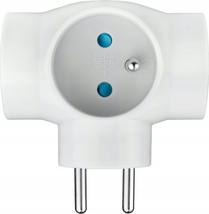 DPM Rozgałęźnik elektryczny, 3 gniazda z uziemieniem, biały