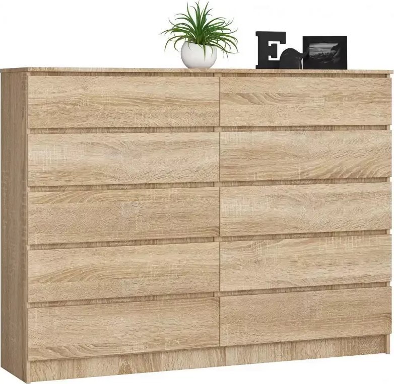 Elior Skandynawska komoda z gładkim frontem dąb sonoma - Deos 3X