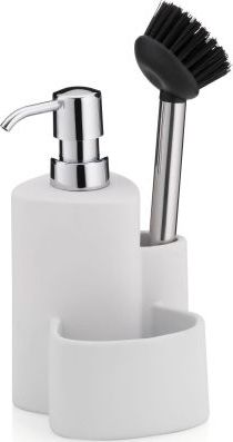 Kela Ceramiczny Kela Purana dozownik do mydła ze szczotką do naczyń, 10x11, wys.22 cm, 350 ml, biały