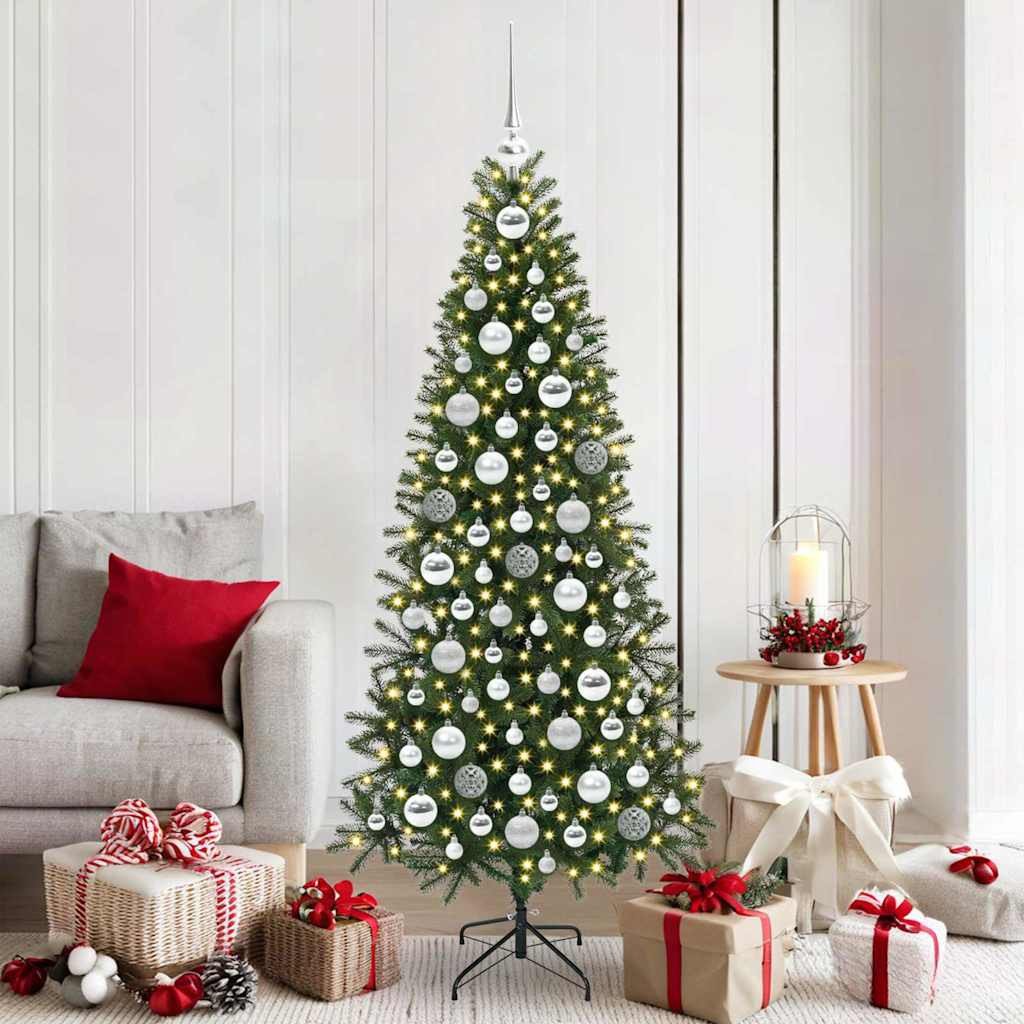 vidaXL Zestaw Bombek Choinkowych 120 pcs Srebrny Z tworzywa sztucznego