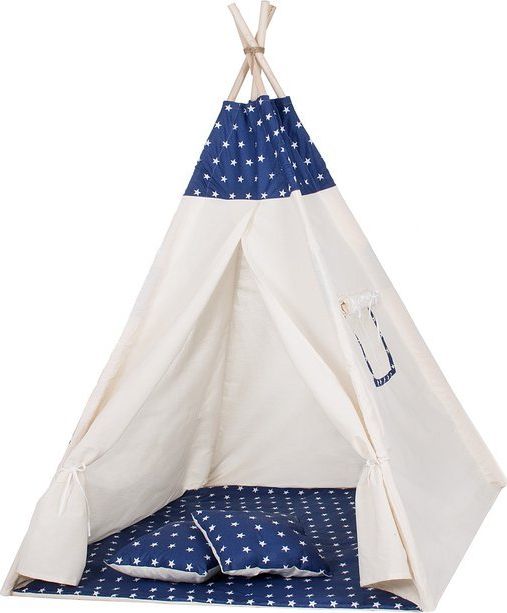 Springos Namiot Tipi dla dzieci wigwam granatowy w gwiazdki XXL UNIWERSALNY