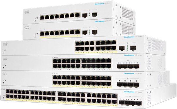 Cisco CBS220-48P-4X-EU-RF łącza sieciowe Zarządzany L2 Gigabit Ethernet (10/100/1000) Obsługa PoE Biały