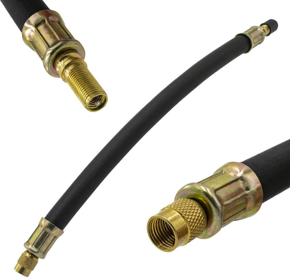 Elastyczny gumowy wąż pompki, zawór Auto / Schrader, 25 cm